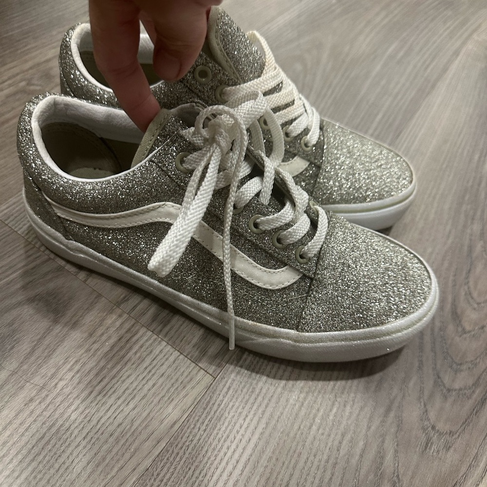 Sparkly Silver women’s vans Sneakers